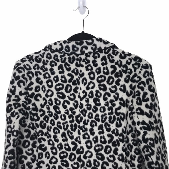 Maje Wool Blend Leopard Print Brushed Felt Coat Size FR38 Medium 6 - Picture 8 of 14